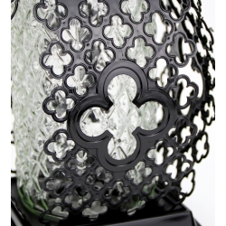 DUŻY ZNICZ stabilny i nowoczesny CZARNY ścianki wzór MAROKO